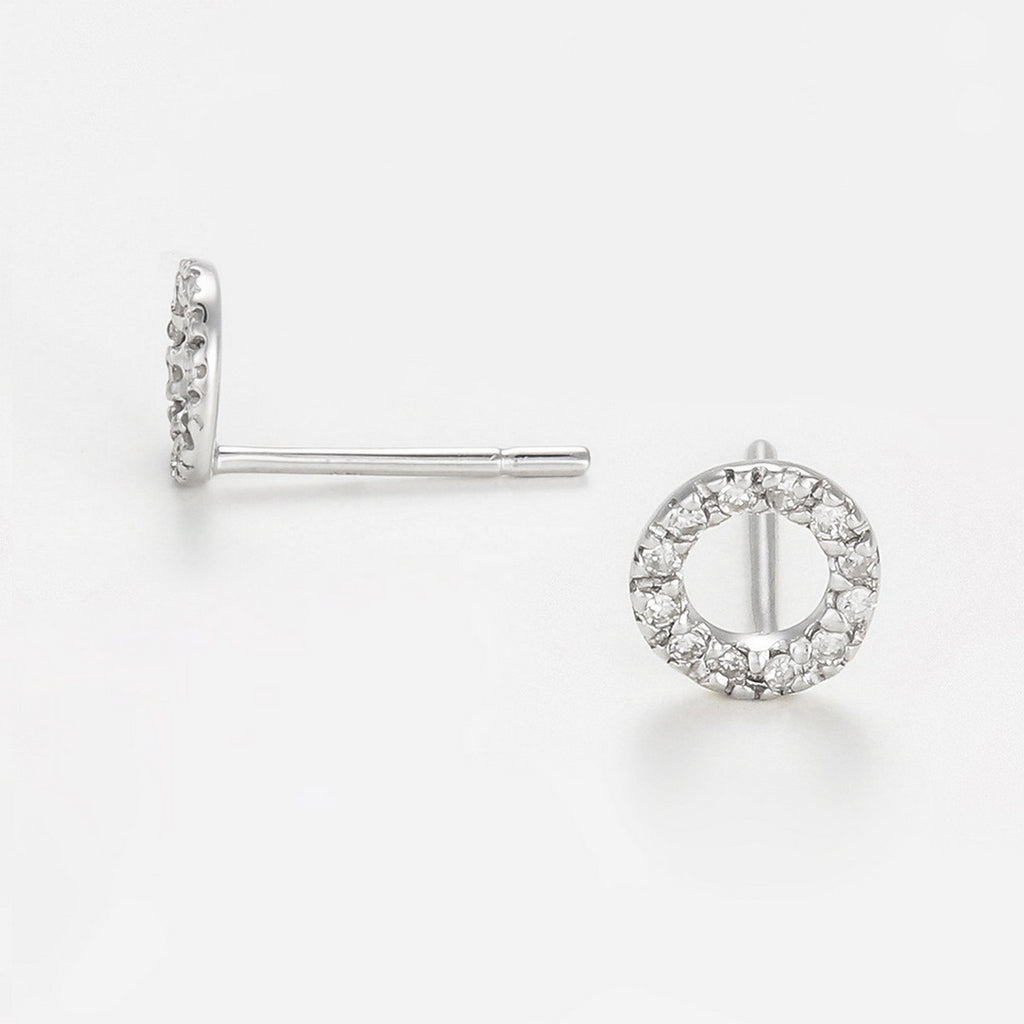 Boucles D'Oreilles "Simplicité" Diamant : 0,10" Simplicité" Diamant : 0,10Ct/24 - Or Blanc
