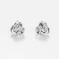Boucles D'Oreilles "Joli Noeud" Diamants 0,02Ct/6 - Or Blanc