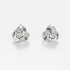 Boucles D'Oreilles "Joli Noeud" Diamants 0,02Ct/6 - Or Blanc