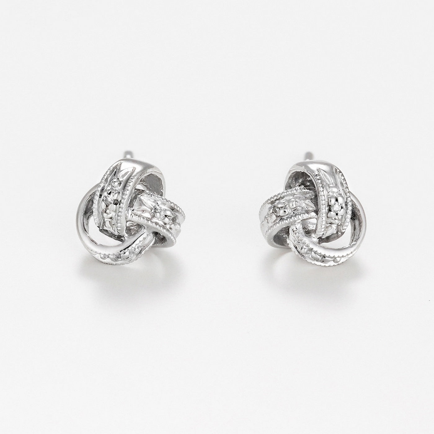 Pendientes "Joli Noeud" D0.02Ct/6 - Oro blanco 375/1000
