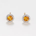 Pendientes "Popi" - D0.05/16 Y Citrino 0.46/2 - Oro amarillo 375/1000