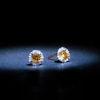 Pendientes "Popi" - D0.05/16 Y Citrino 0.46/2 - Oro amarillo 375/1000