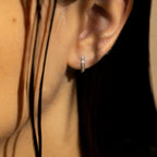 Boucles D'Oreilles "Anneau Pm" Diamants 0,06Ct/20 - Or Blanc