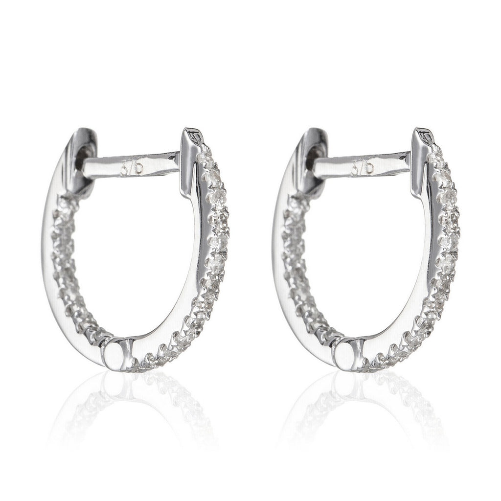 "Perfect Creole" Earrings D0.08/42 - 375/1000 White Gold