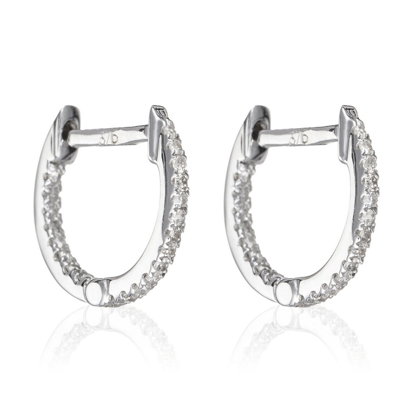 "Perfect Creole" Earrings D0.08/42 - 375/1000 White Gold