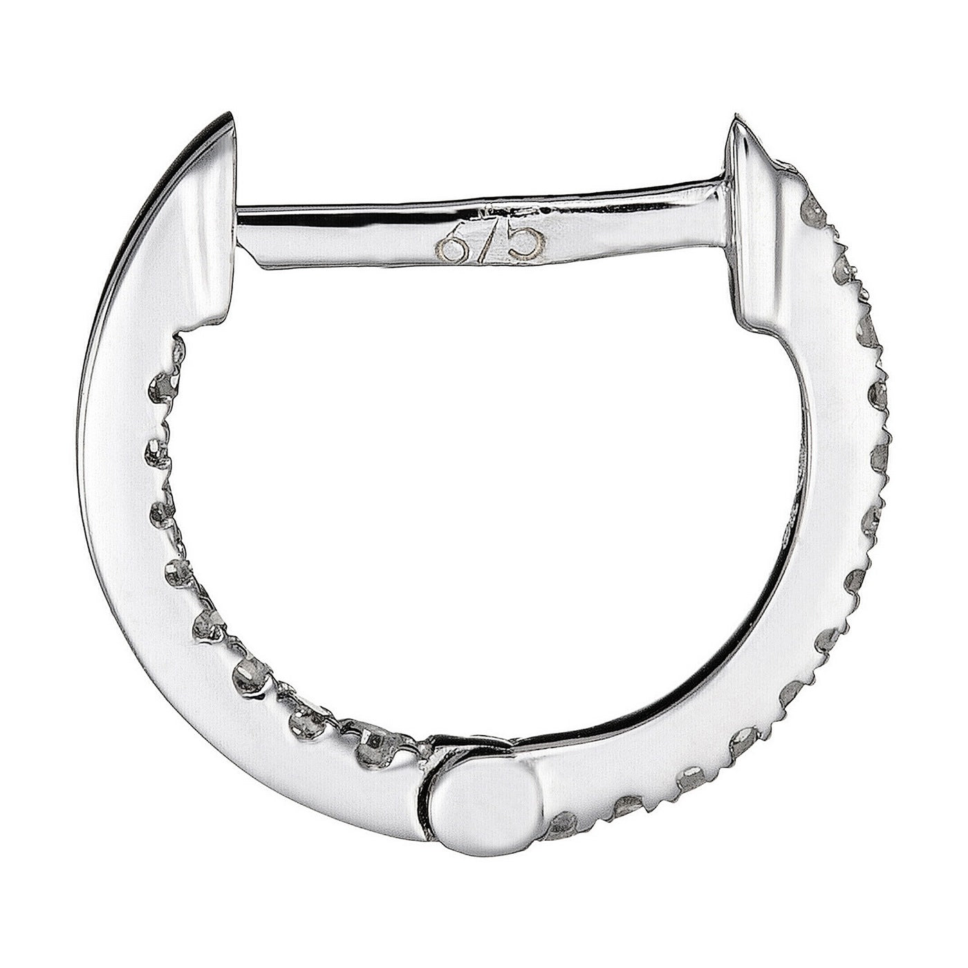 "Perfect Creole" Earrings D0.08/42 - 375/1000 White Gold