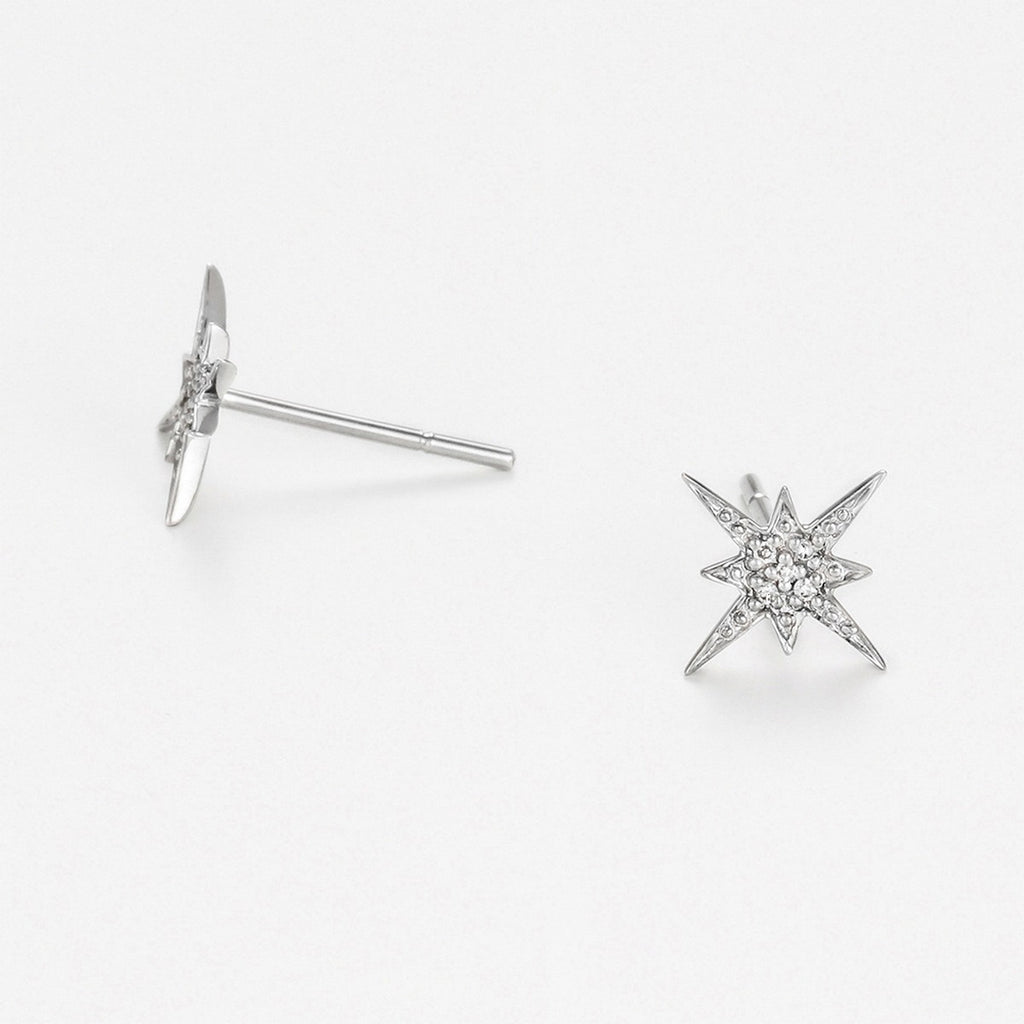 Boucle D'Oreilles "Sirius"  D0,04Ct/10 - Or Blanc