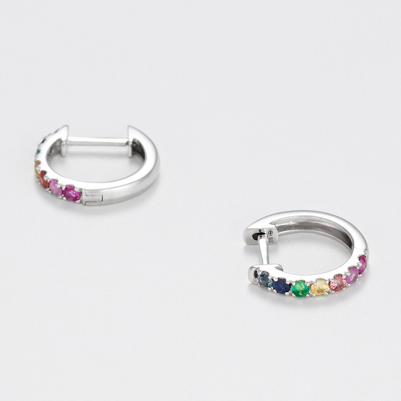 “Colorful Love” Earrings – 375/1000 White Gold