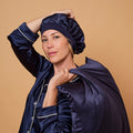 Bonnet De Nuit - 100% Pure Soie - Bleu Nuit