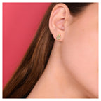 “Aya” Earrings – Green Jade, 375/1000 Yellow Gold