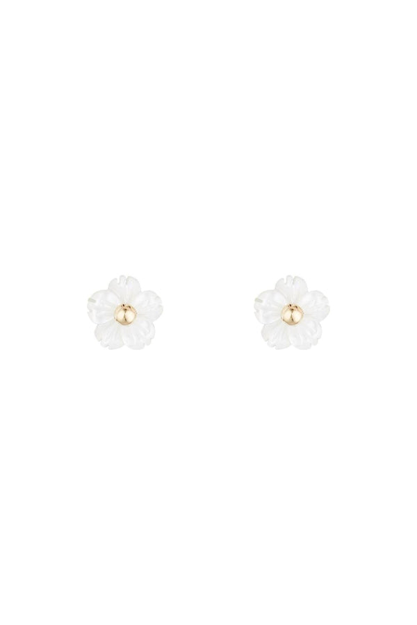 Children's Earrings "Jolie Margherite" Mother-of-Pearl And 375/1000 Yellow Gold
