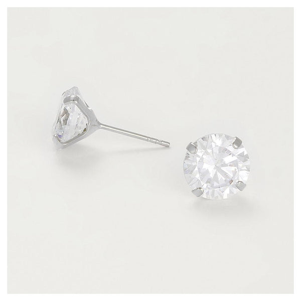 Boucles D'Oreilles "Simply You 8Mm" Or Blanc 375/1000 Et Zirconium