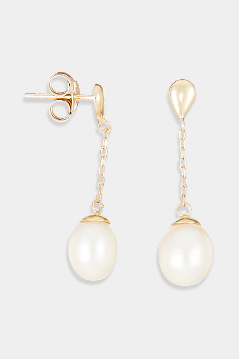 Boucles D'oreilles "Aueri" Or Jaune 375/1000 et Perle