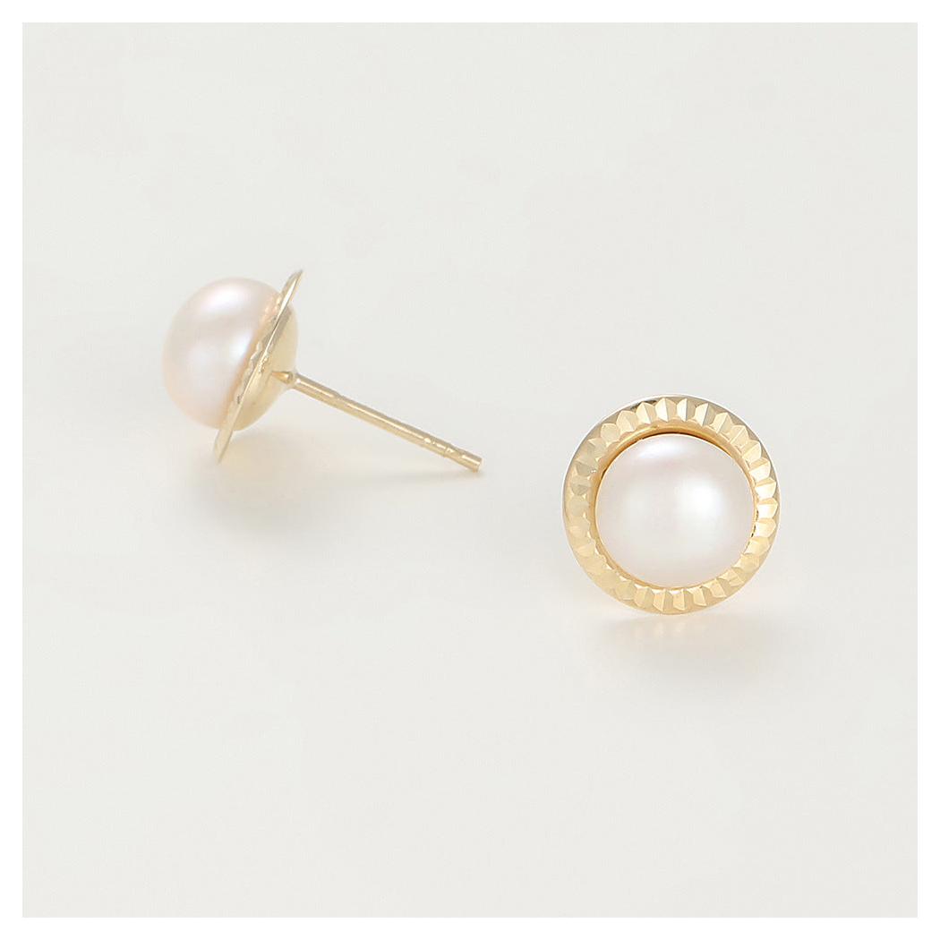 “Barcelona” Earrings 375/1000 Yellow Gold And Pearl