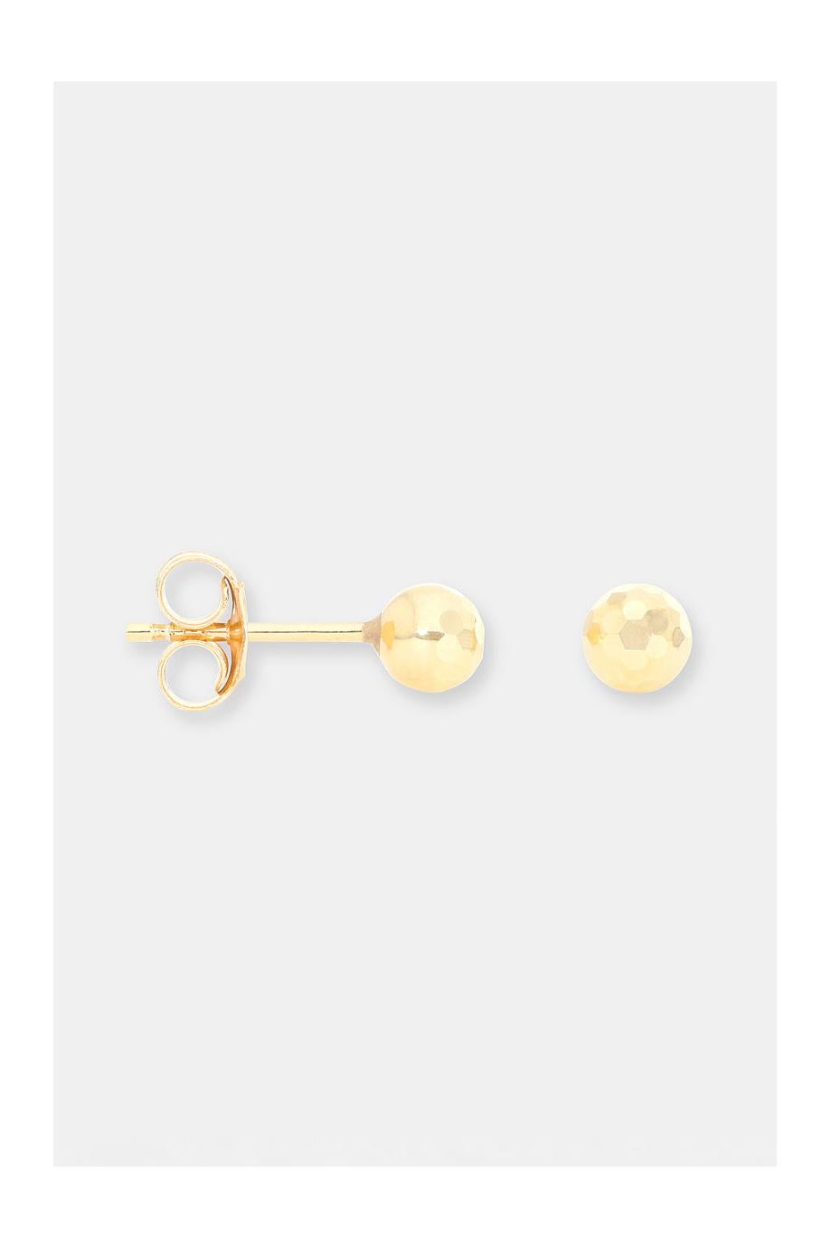 Boucles D'Oreilles " Boule 4Mm" Or Jaune 375/1000