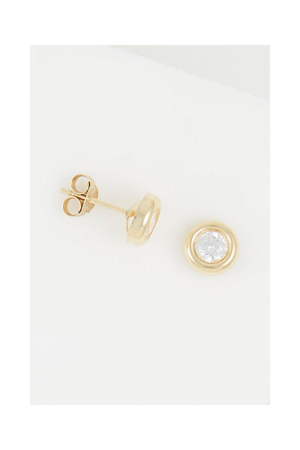 Boucles D'Oreilles "Precious" Or Jaune 375/1000 Et Zirconium
