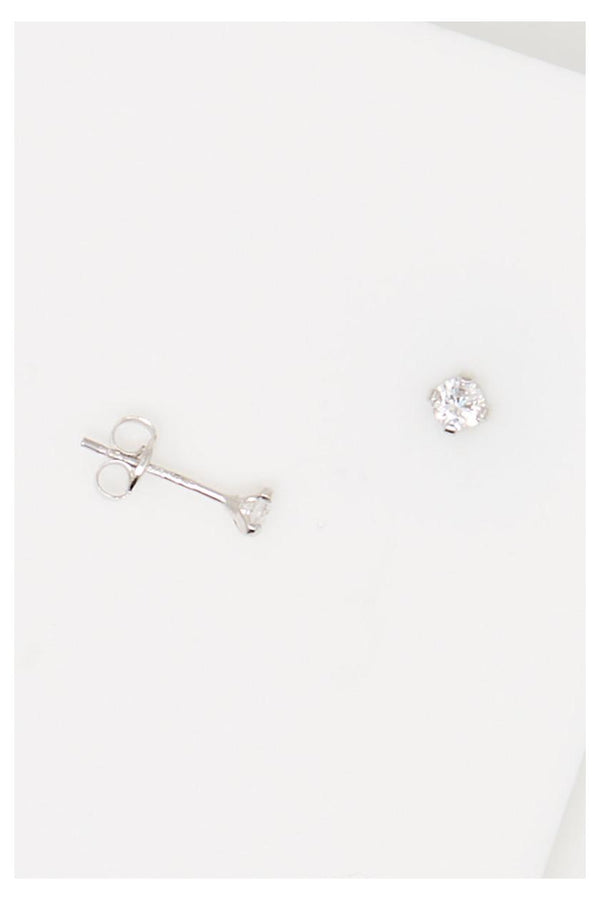 "Simply You 3Mm" Earrings White Gold 375/1000 And Zirconium