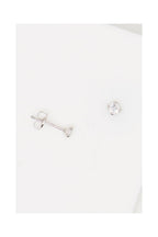 “Simply You 3Mm” 375/1000 White Gold And Zirconium Earrings