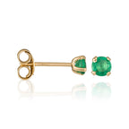 Pendientes "Puce Emeralda 3Mm": 0.24Ct/2 - Oro Amarillo 375/1000