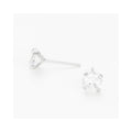 “Simply You 5Mm” 375/1000 White Gold And Zirconium Earrings
