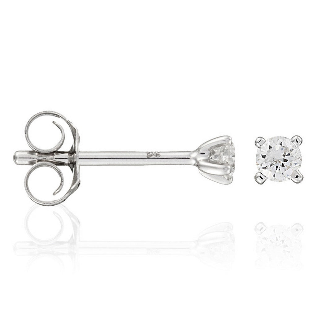 Boucles D'Oreilles "Single Diamond 0,06" Diamants 0,06/2 - Or Blanc