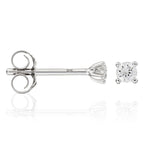 Boucles D'Oreilles "Single Diamond 0,06" Diamants 0,06/2 - Or Blanc