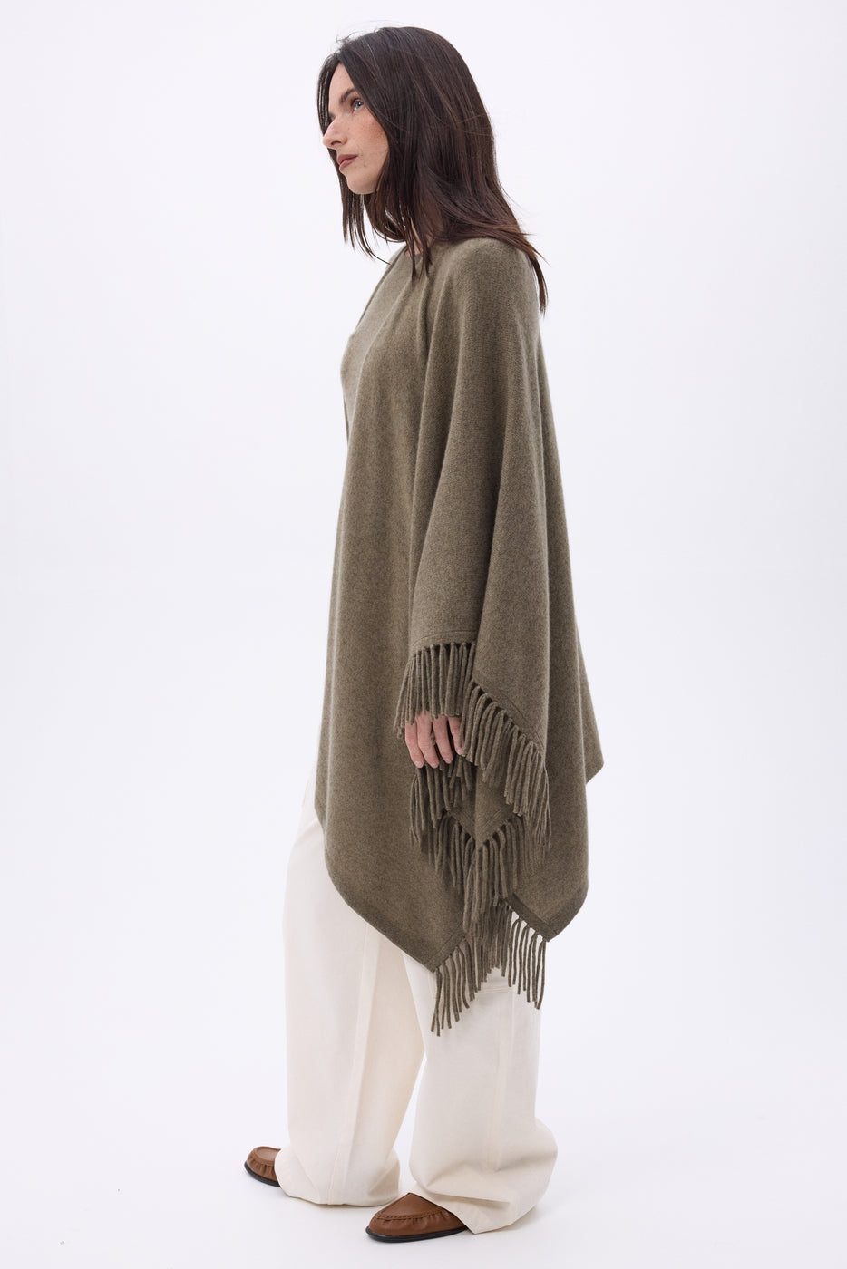 Ponche À Franges Equinoxe - Khaki Chine - Femme