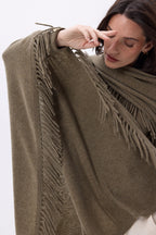 Ponche À Franges Equinoxe - Khaki Chine - Femme