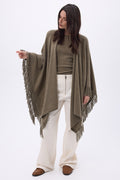 Ponche À Franges Equinoxe - Khaki Chine - Femme