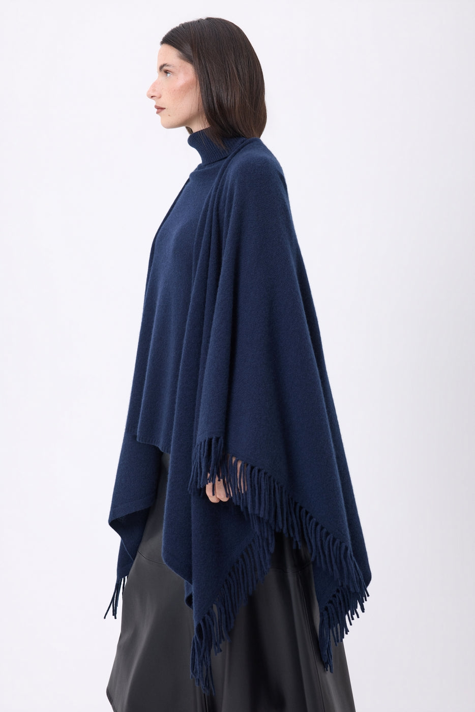 Ponche À Franges Equinoxe - Bleu Marine - Femme