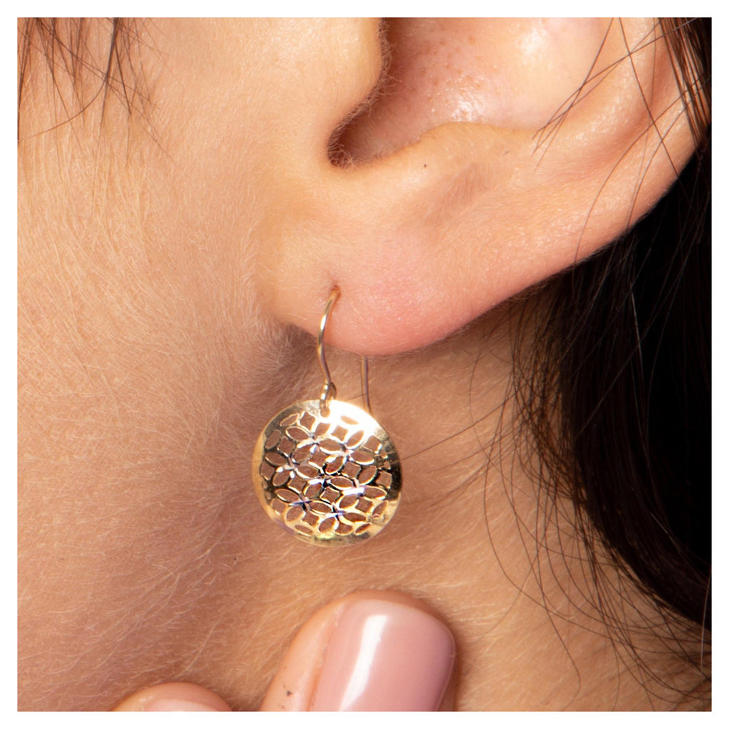 “Dandelion” Earrings – 375/1000 Two-tone Gold