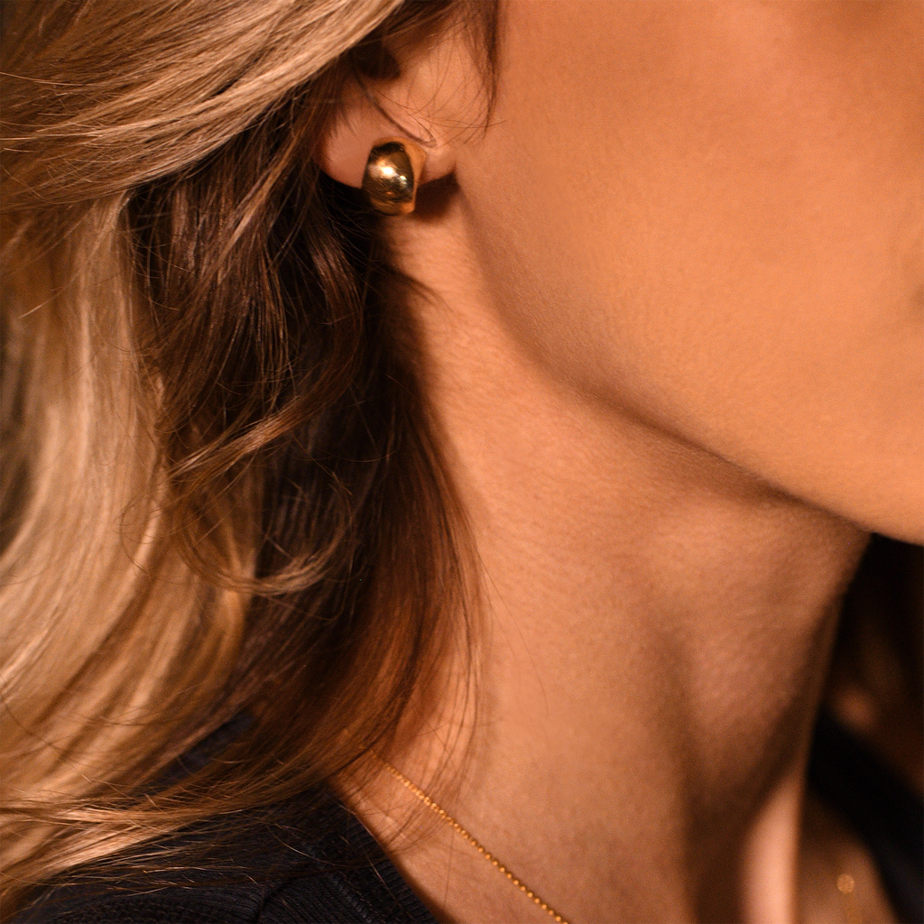 Boucles D'Oreilles "Carré D'Or" Or Jaune 375/1000