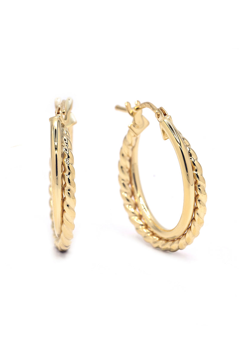 Boucles D'Oreilles "Symétrie Dorée"  Or Jaune 375/1000