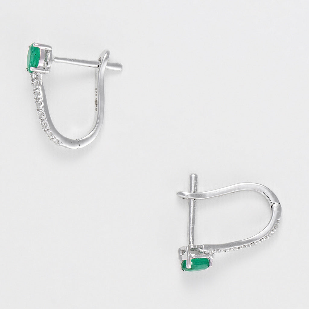 Boucles D'Oreilles "Belle Émeraude" D0,1/18 + Eméraude 0,35/2