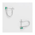 Boucles D'Oreilles "Belle Émeraude" D0,1/18 + Eméraude 0,35/2 - Or Blanc
