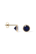 Pendientes “Puces Etincelles” Oro Amarillo 375/1000 y Circonitas Azules