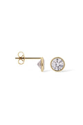 Boucles D'oreilles "Puces Etincelles" Or Jaune 375/1000 et Zirconium