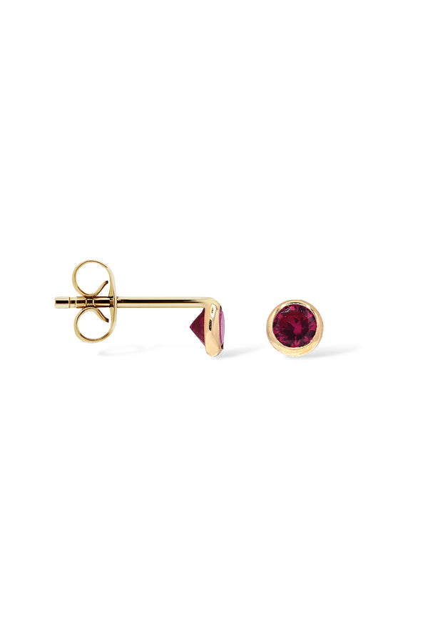 "Puces Tendresse" Earrings in Yellow Gold 375/1000 and Pink Zirconium