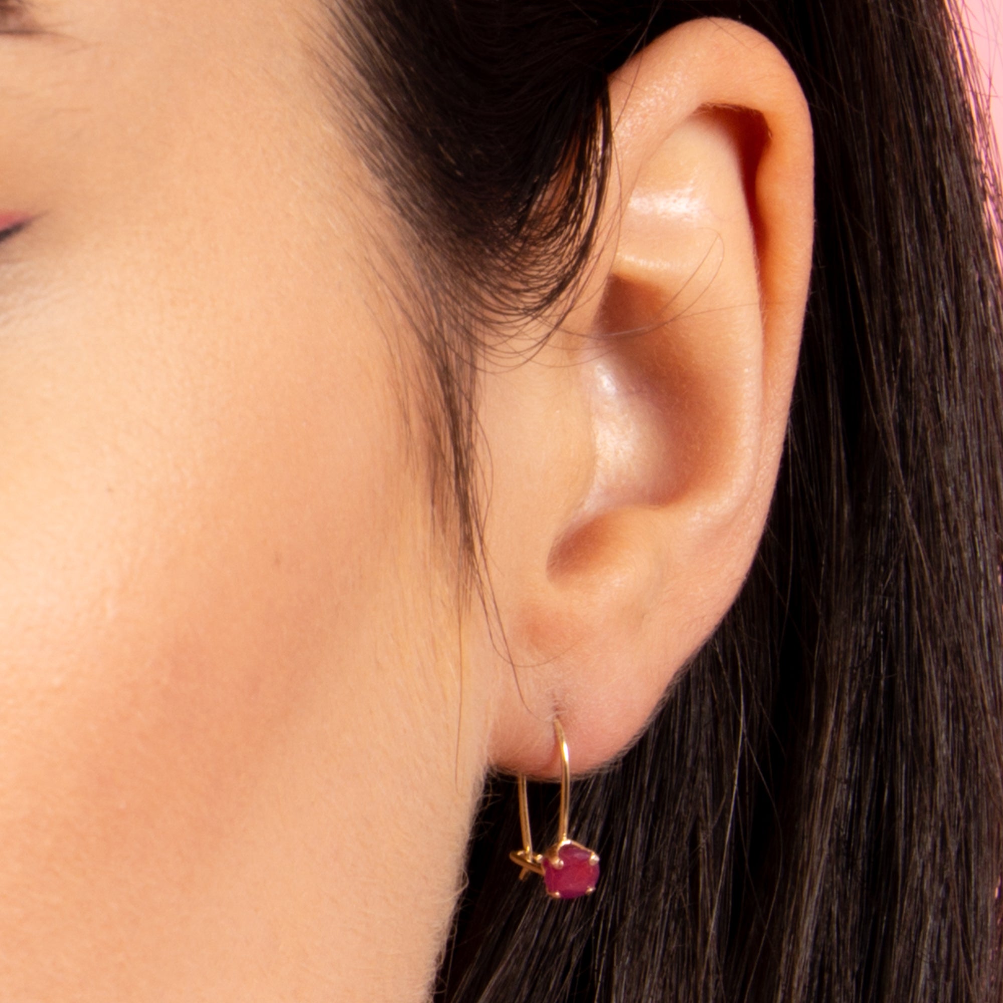 Boucle D'Oreilles "Rubis Envoutant" - Or Jaune