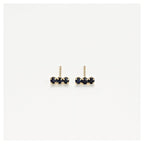 375/1000 Yellow Gold “Trio De Puces Sapphire 0.24Ct/6” Earrings