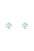 Boucles D'Oreilles "Puces Topaze Bleue 3Mm" : 0,17Ct/2