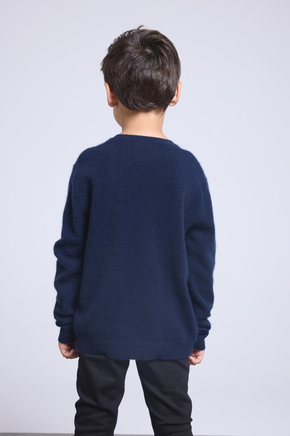 Jersey de cuello redondo con corazón y pompón Evy - Azul marino rojo - Infantil