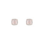 Pendientes "Quartissime" Diamantes 0.18/56 y Cuarzo Rosa 2.4/2 - Oro Rosa 375/1000