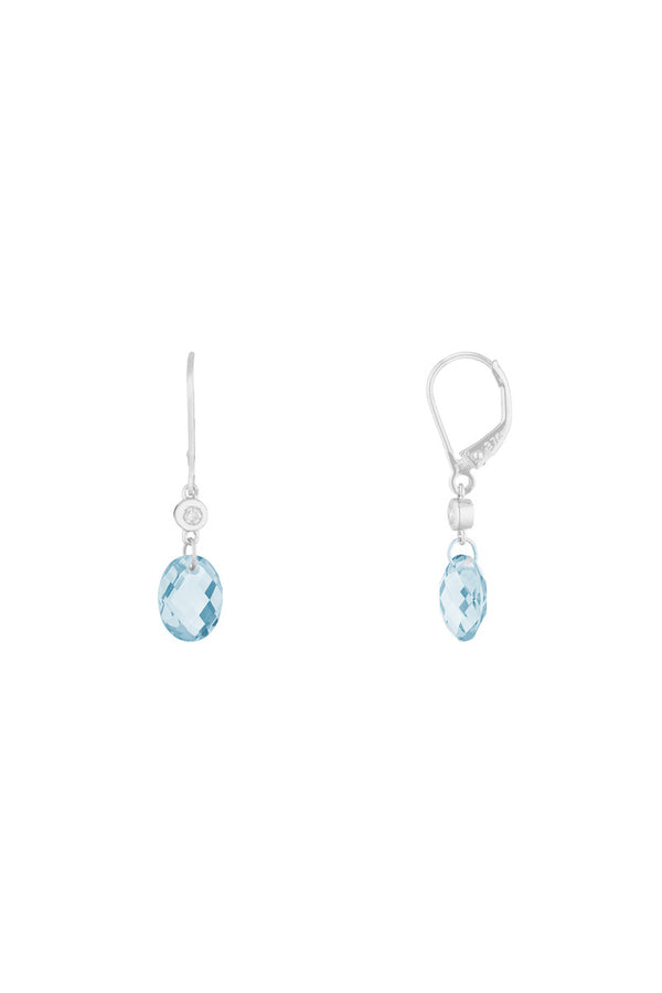 Boucles D'Oreilles "Olivia" D0,07/2 & Topaze Bleue 5,40/2