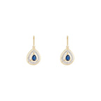 Pendientes "Océane" Diamantes 0.17/48 y Zafiro 0.44/2 - Oro amarillo 375/1000