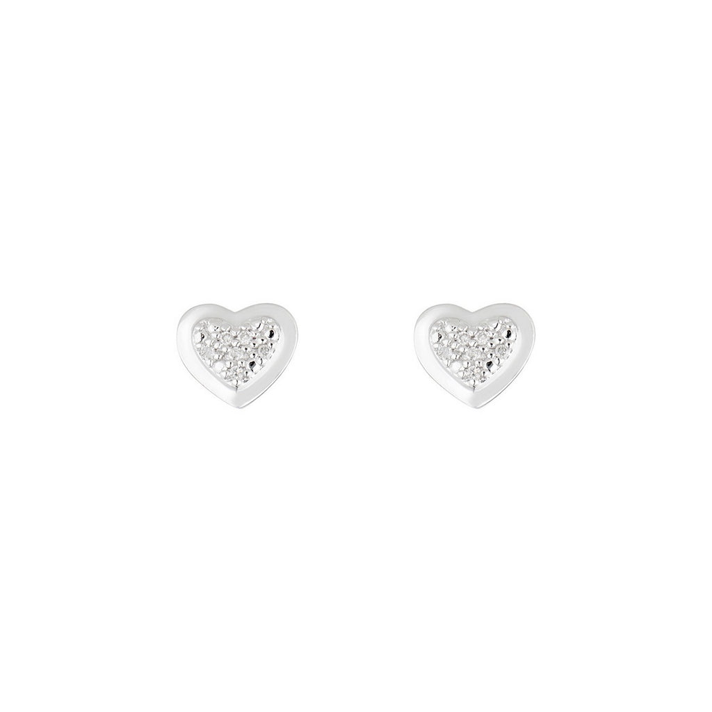 Pendientes "Bébé D'Amour" Diamantes 0.04/12 - Oro blanco 375/1000