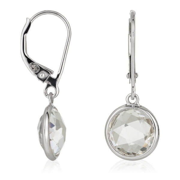 Boucles D'Oreilles "Amathia" Topaze Blanche 6,4/2
