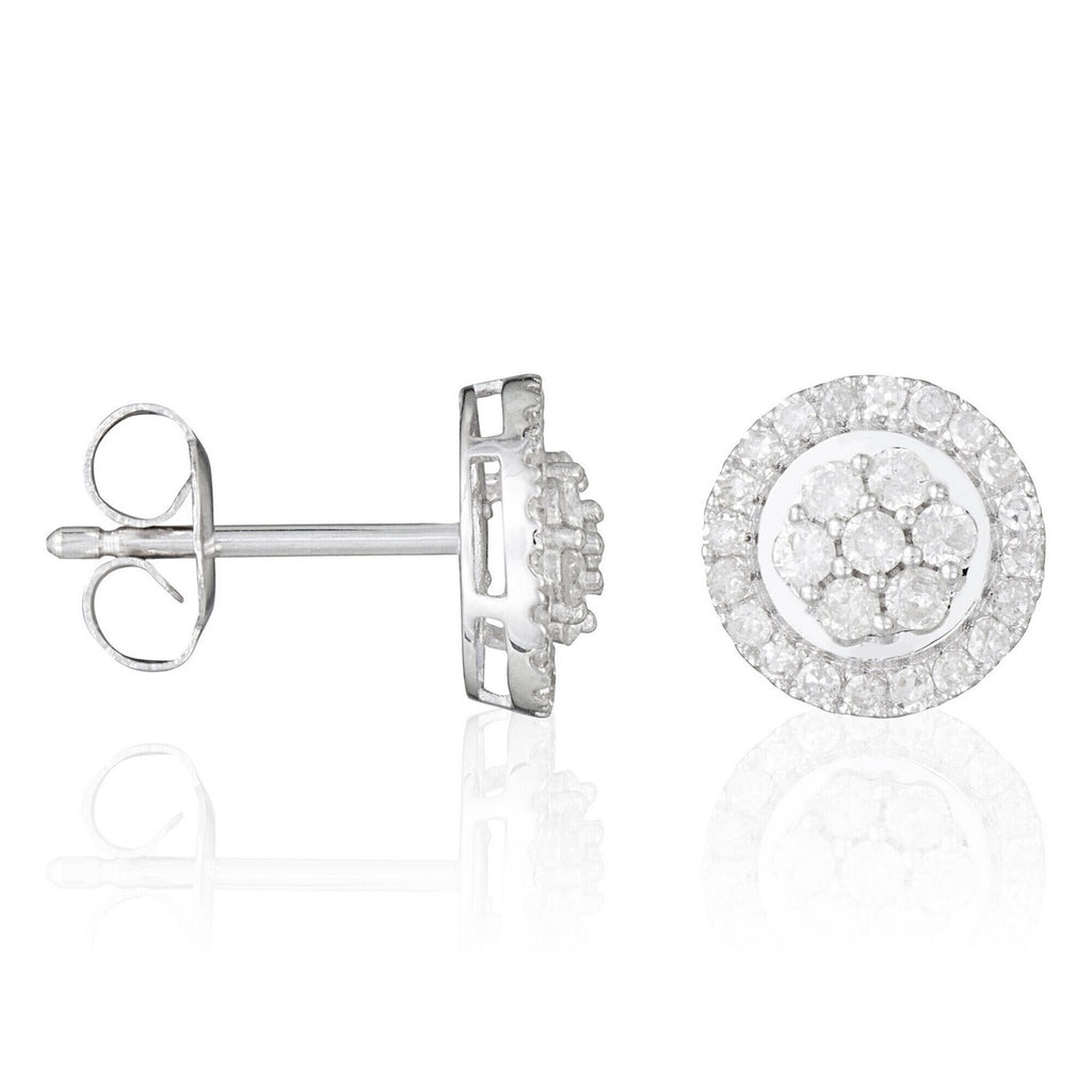 Pendientes "Canberra" D 0.44/54 - Oro blanco 375/1000