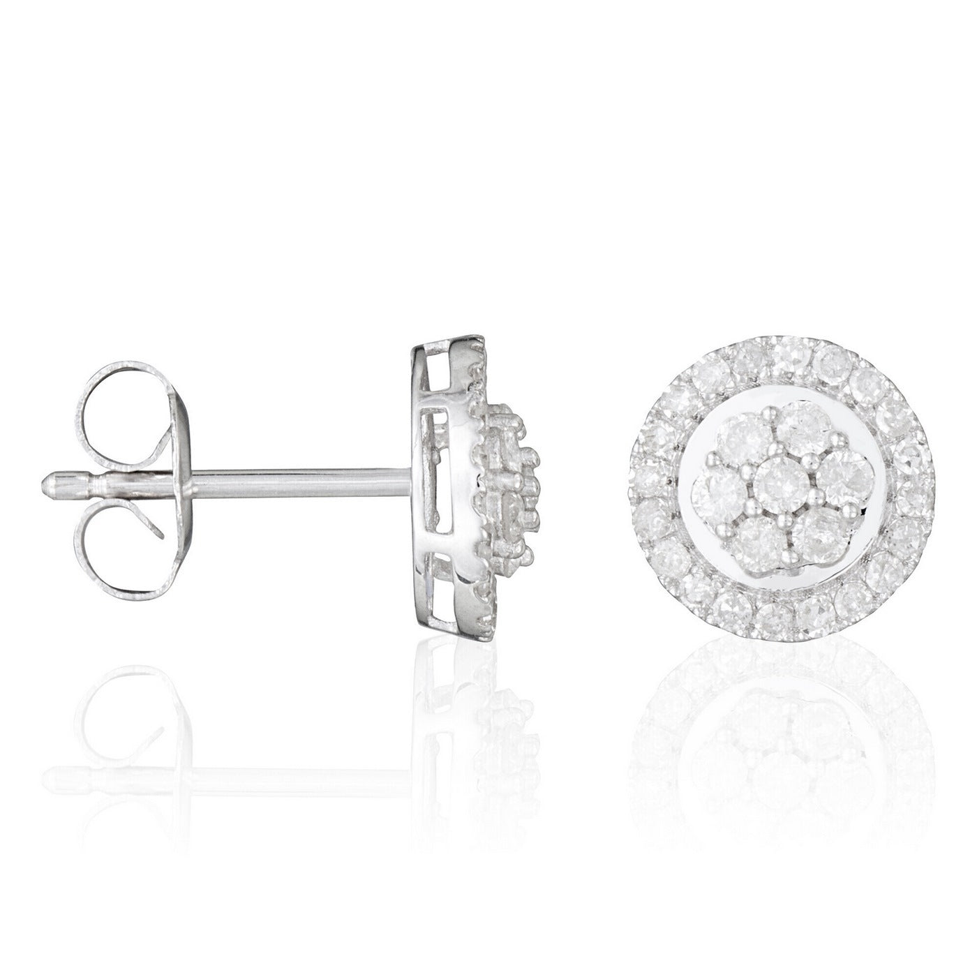 Pendientes "Canberra" D 0.44/54 - Oro blanco 375/1000