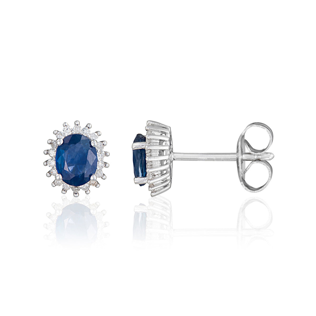 “Abra” earrings Diamonds 0.13/36 and Sapphires 1.1/2